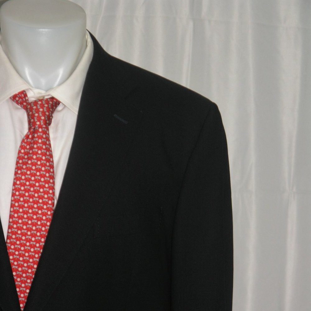 Canali 1934 Travel Water Resistant Dark Blue Barathea Two Button Sport Coat 50R